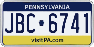 PA license plate JBC6741