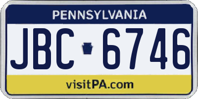 PA license plate JBC6746