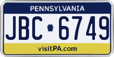 PA license plate JBC6749