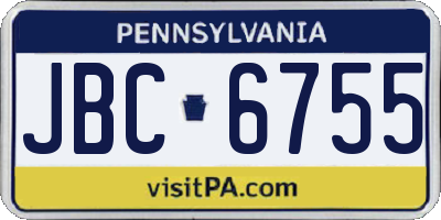 PA license plate JBC6755