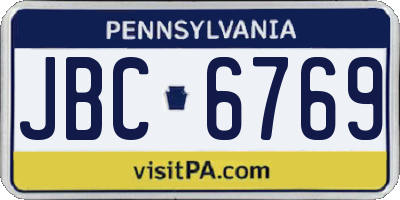 PA license plate JBC6769