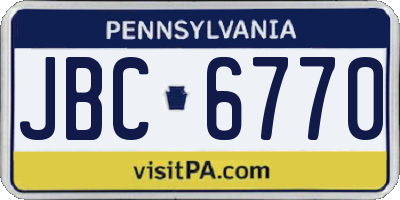 PA license plate JBC6770