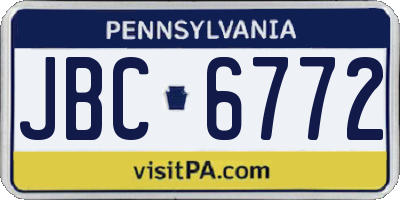 PA license plate JBC6772