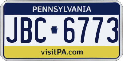 PA license plate JBC6773