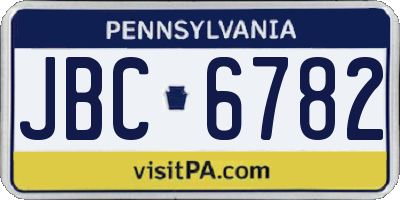 PA license plate JBC6782
