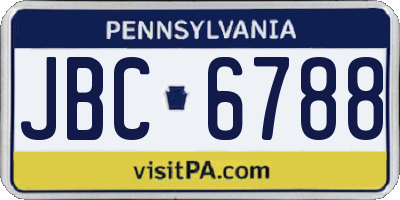 PA license plate JBC6788