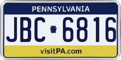 PA license plate JBC6816