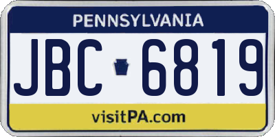 PA license plate JBC6819