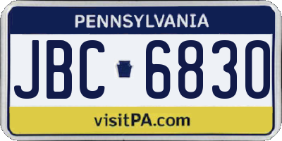PA license plate JBC6830