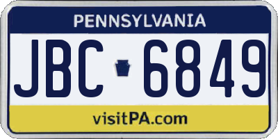 PA license plate JBC6849