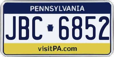 PA license plate JBC6852