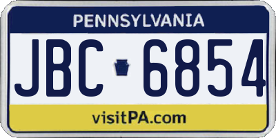 PA license plate JBC6854