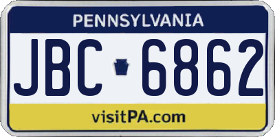 PA license plate JBC6862