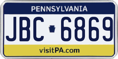 PA license plate JBC6869