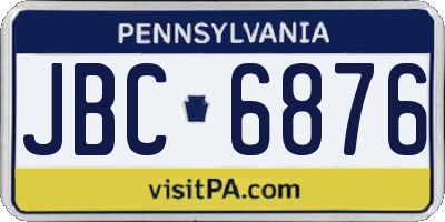 PA license plate JBC6876
