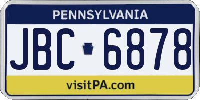 PA license plate JBC6878