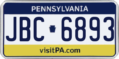 PA license plate JBC6893