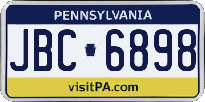 PA license plate JBC6898