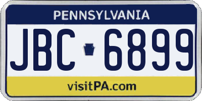 PA license plate JBC6899