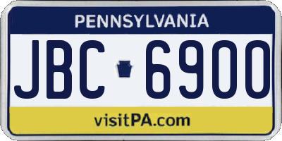 PA license plate JBC6900