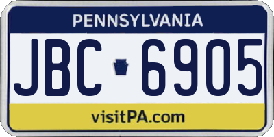 PA license plate JBC6905