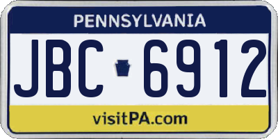 PA license plate JBC6912