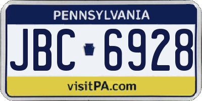 PA license plate JBC6928