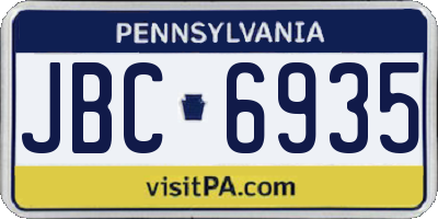 PA license plate JBC6935