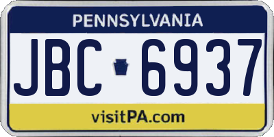 PA license plate JBC6937