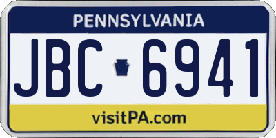 PA license plate JBC6941