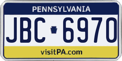 PA license plate JBC6970