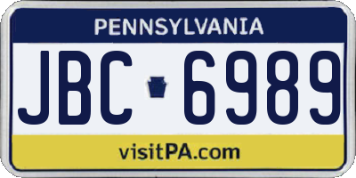 PA license plate JBC6989