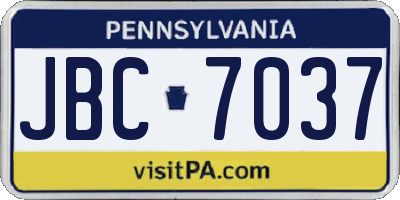 PA license plate JBC7037