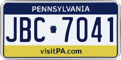 PA license plate JBC7041