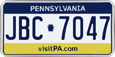 PA license plate JBC7047