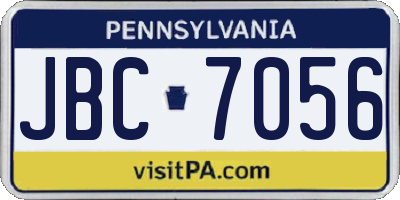 PA license plate JBC7056