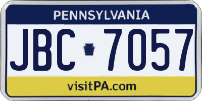 PA license plate JBC7057