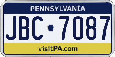 PA license plate JBC7087