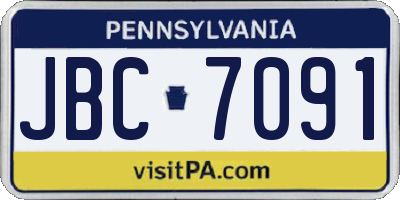 PA license plate JBC7091