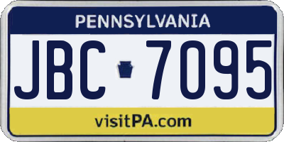 PA license plate JBC7095