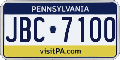 PA license plate JBC7100