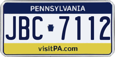 PA license plate JBC7112