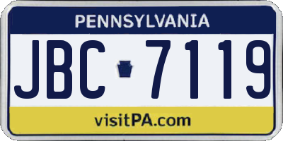 PA license plate JBC7119