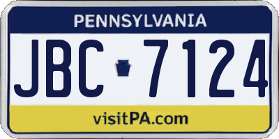 PA license plate JBC7124