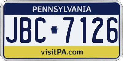 PA license plate JBC7126