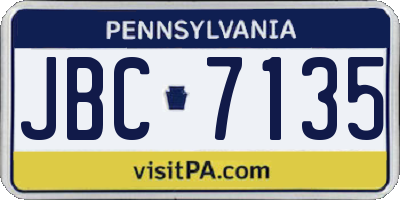 PA license plate JBC7135