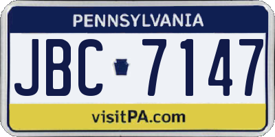 PA license plate JBC7147