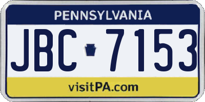 PA license plate JBC7153