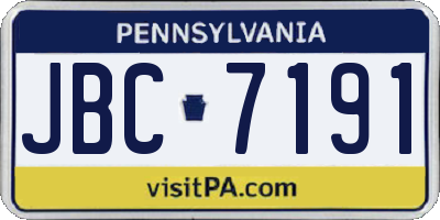PA license plate JBC7191