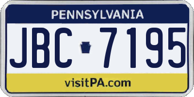 PA license plate JBC7195